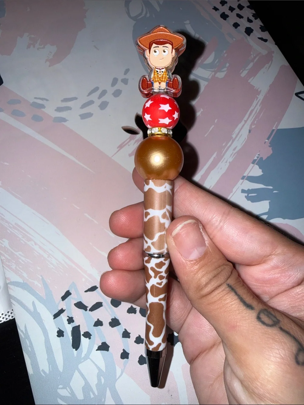 Woody Giraffe-Pattern Pen - Brown and Red Toy Story